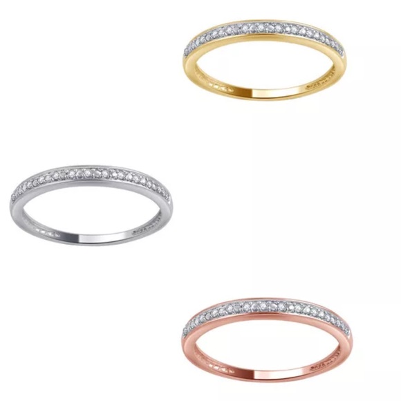 $437 Natural Diamond 10K Gold Eternity Band - Picture 3 of 8